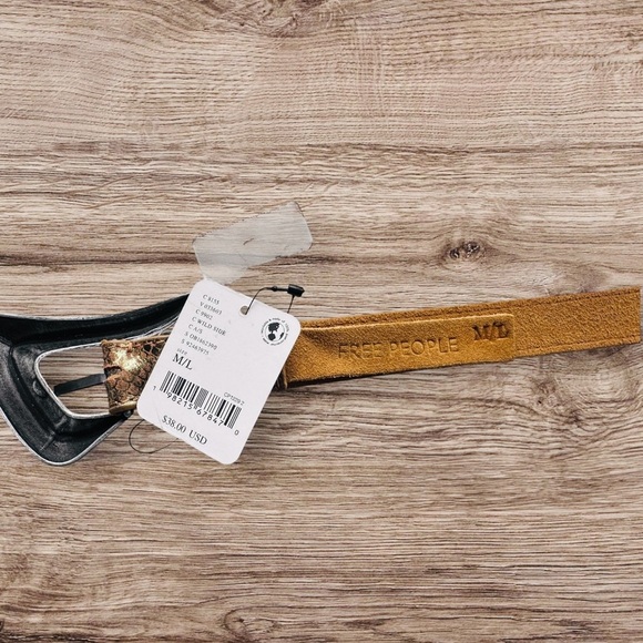 NWT Free People Billie Leather Belt in Wild Side - Picture 6 of 6